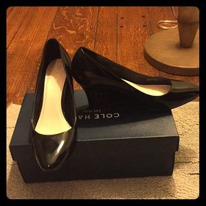 Cole Haan Black Patent Lena Wedges -7.5B women’s